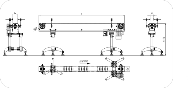 煙草鏈板輸送機(jī)示意圖 煙草鏈板輸送機(jī)示意圖