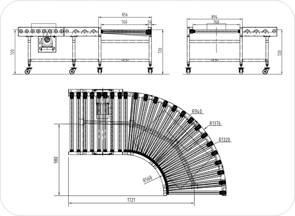 不銹鋼滾筒轉(zhuǎn)彎輸送機示意圖 不銹鋼滾筒轉(zhuǎn)彎輸送機示意圖